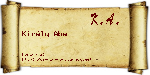 Király Aba névjegykártya