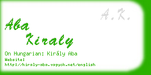 aba kiraly business card